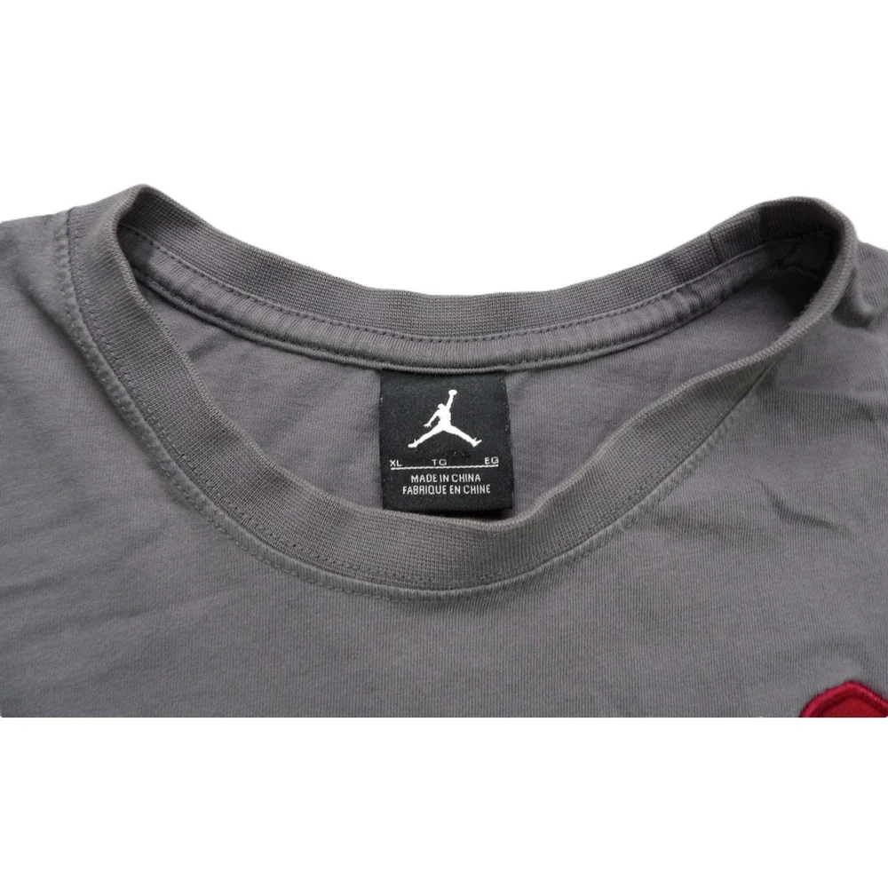 Y2K Jordan Jumpman Shirt Men XL Gray Black Red Side Wrap Graphic Distressed Tee